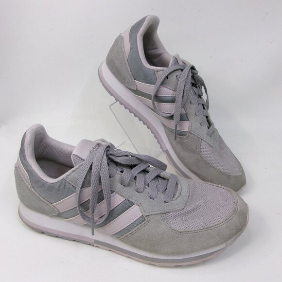 Adidas Forum Ladies Running Shoes Size 8 Soft Gray & Pink - Picture 1 of 7